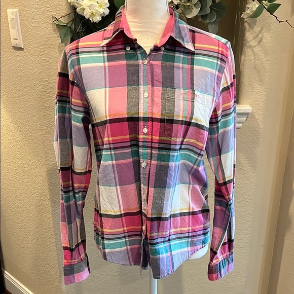 Rockies Long Sleeve Western Style Button Down Plaid Shirt Size M - Picture 1 of 16